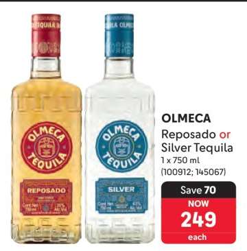 OLMECA Reposado or Silver Tequila