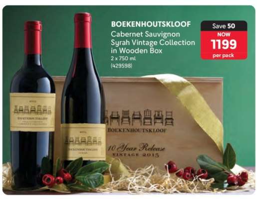BOEKENHOUTSKLOOF Cabernet Sauvignon Syrah Vintage Collection in Wooden Box