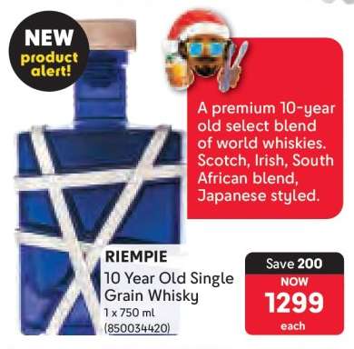 RIEMPIE 10 Year Old Single Grain Whisky