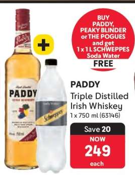 Paddy Triple Distilled Irish Whiskey