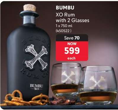 BUMBU XO Rum with 2 Glasses