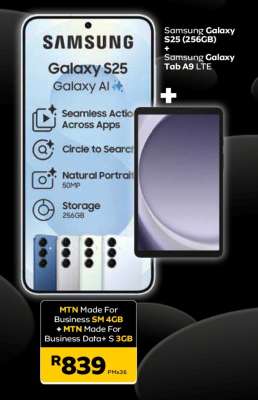 Samsung Galaxy S25 (256GB) + Samsung Galaxy Tab A9 LTE