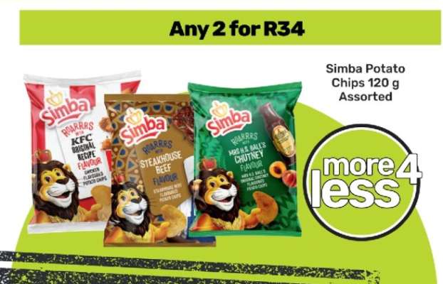 Simba Potato Chips 120 g Assorted