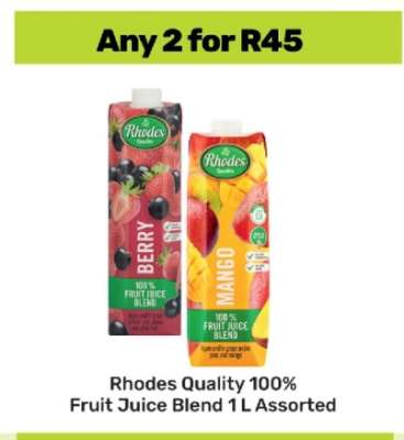 Rhodes Quality 100% Fruit Juice Blend 1 L Assorted