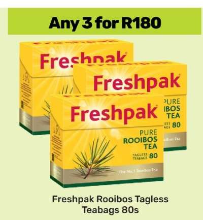 Freshpak Rooibos Tagless Teabags 80s