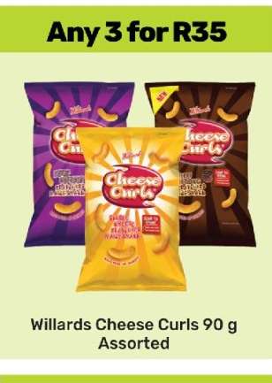 Willards Cheese Curls 90 g Assorted