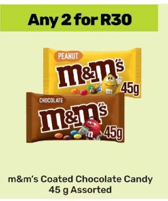 m&m's Coated Chocolate Candy 45 g Assorted