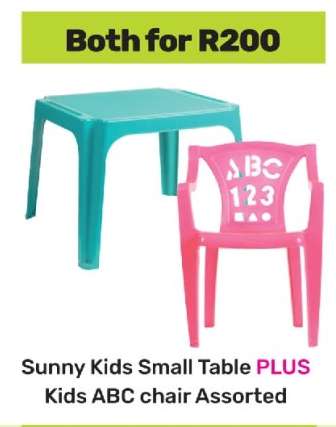 Sunny Kids Small Table PLUS Kids ABC chair Assorted