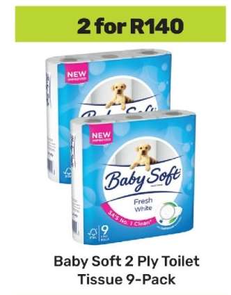 Baby Soft 2 Ply Toilet Tissue 9-Pack