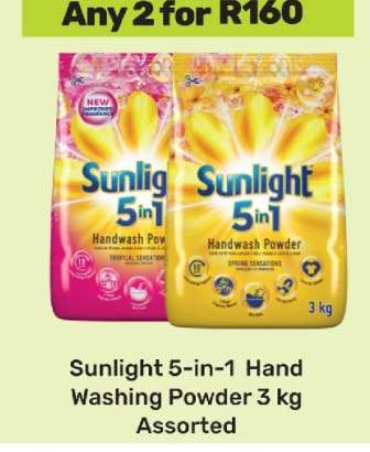 Sunlight 5-in-1 Hand Washing Powder 3 kg Assorted
