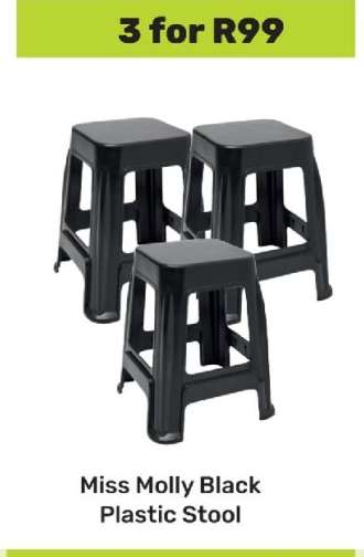 Miss Molly Black Plastic Stool