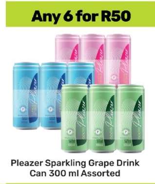 Pleazer Sparkling Grape Drink Can 300 ml Assorted