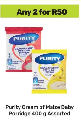 Purity Cream of Maize Baby Porridge 400 g Assorted
