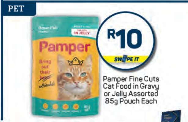 Pamper Fine Cuts Cat Food in Gravy or Jelly Assorted 85g Pouch Each
