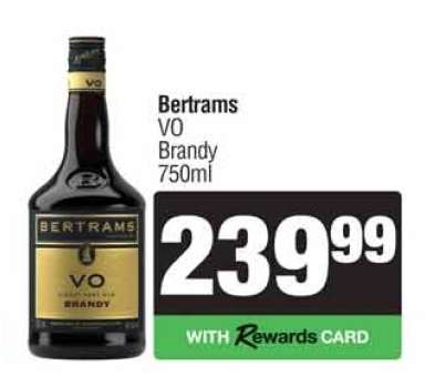 Bertrams VO Brandy 750ml