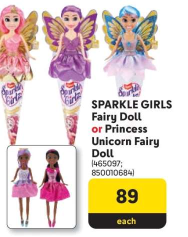 SPARKLE GIRLS Fairy Doll or Princess Unicorn Fairy Doll