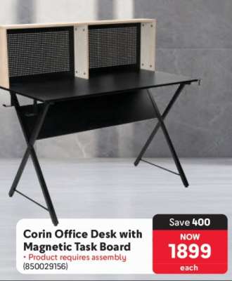 Corin Office Desk with Magnetic Task Board