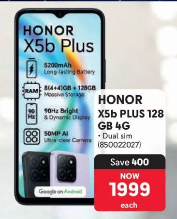 HONOR X5b PLUS 128 GB 4G