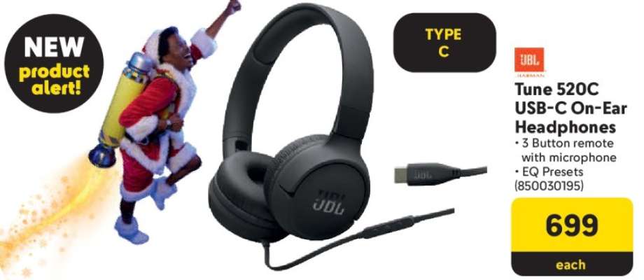 JBL Tune 520C USB-C On-Ear Headphones