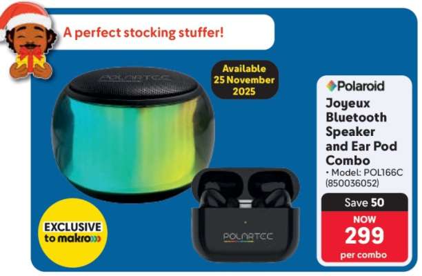 Polaroid Joyeux Bluetooth Speaker and Ear Pod Combo