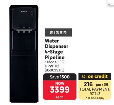 Eiger Water Dispenser 4-Stage Pipeline