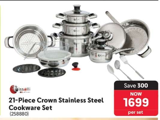 21-Piece Crown Stainless Steel Cookware Set