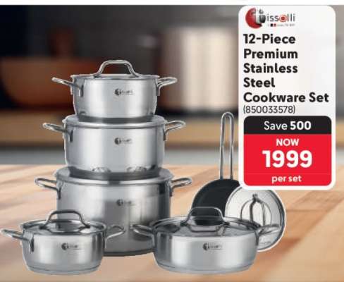 12-Piece Premium Stainless Steel Cookware Set
