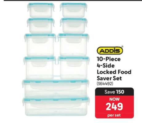 ADDIS 10-Piece 4 Side Locked Food Saver Set