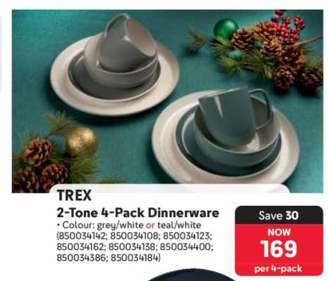 TREX 2-Tone 4-Pack Dinnerware