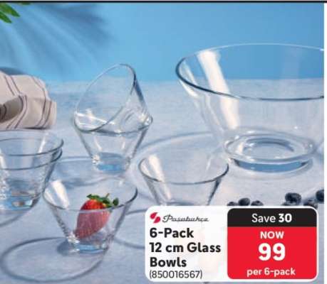 6-Pack 12 cm Glass Bowls