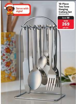 16-Piece Two Tone Hanging Cutlery Set