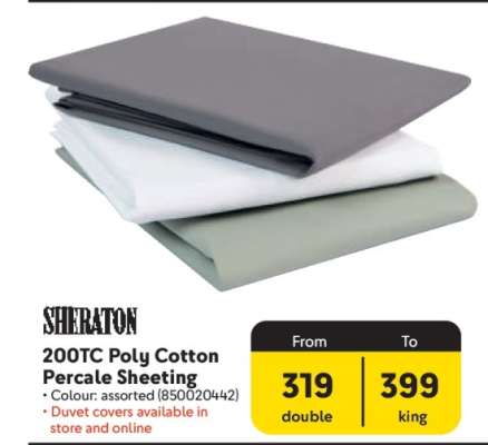Sheraton 200TC Poly Cotton Percale Sheeting