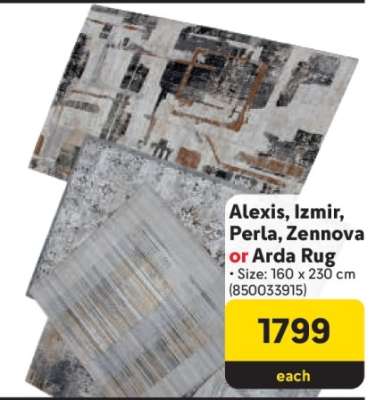 Alexis, Izmir, Perla, Zennova or Arda Rug