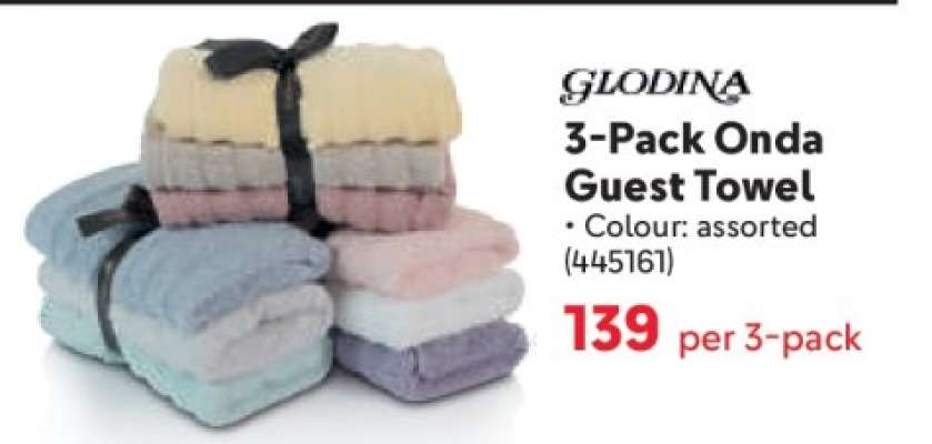 Glodina 3-Pack Onda Guest Towel