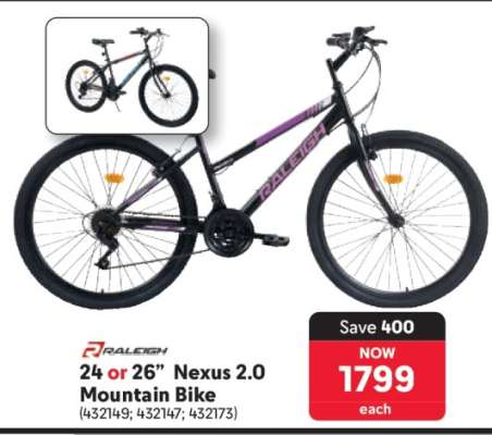 Raleigh 24 or 26” Nexus 2.0 Mountain Bike