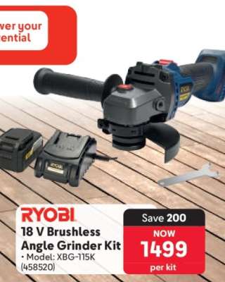 RYOBI 18 V Brushless Angle Grinder Kit