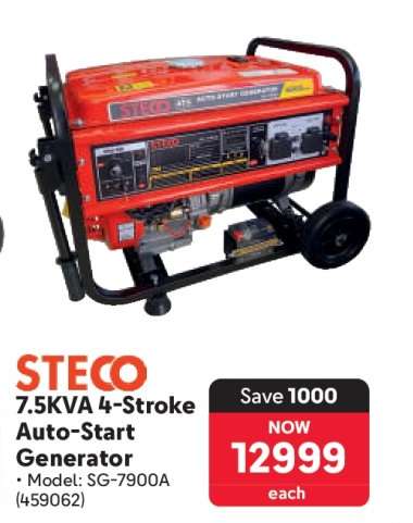 STECO 7.5KVA 4-Stroke Auto-Start Generator