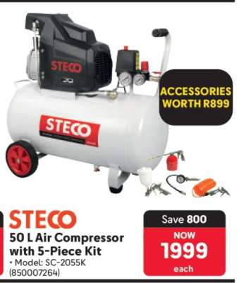 STECO 50 L Air Compressor with 5-Piece Kit