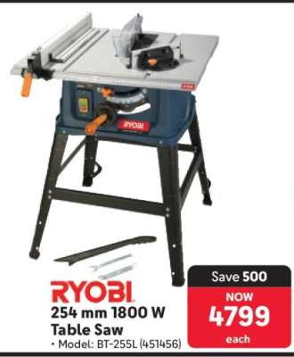 RYOBI 254 mm 1800 W Table Saw