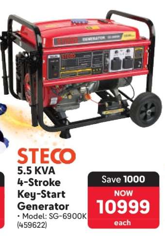 STECO 5.5 KVA 4-Stroke Key-Start Generator