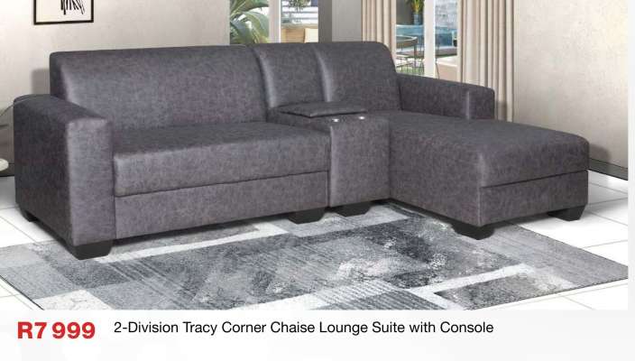 2-Division Tracy Corner Chaise Lounge Suite with Console