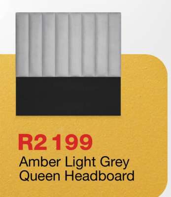 Amber Light Grey Queen Headboard