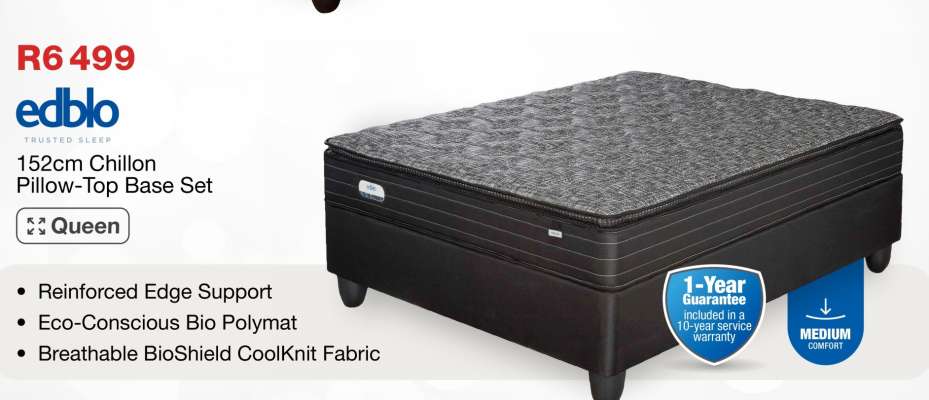 152cm Chillon Pillow-Top Base Set