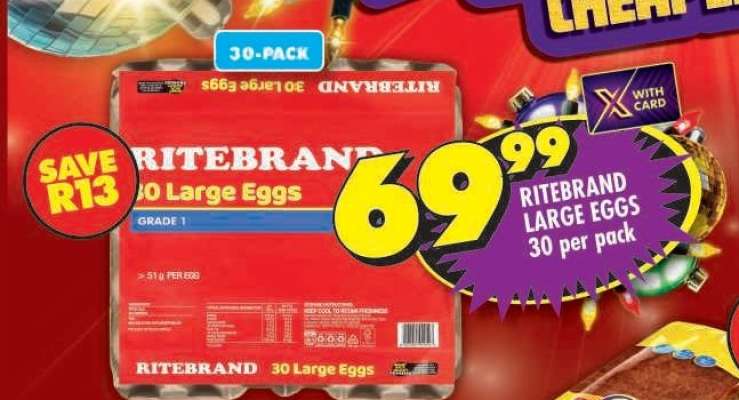 RITEBRAND LARGE EGGS 30 per pack