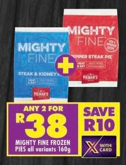MIGHTY FINE FROZEN PIES all variants 160g