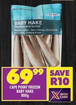 CAPE POINT FROZEN BABY HAKE 800g