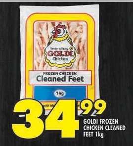 GOLDI FROZEN CHICKEN CLEANED FEET 1 kg