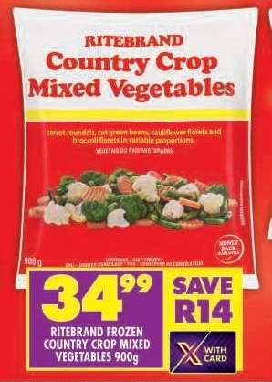 RITEBRAND FROZEN COUNTRY CROP MIXED VEGETABLES 900g