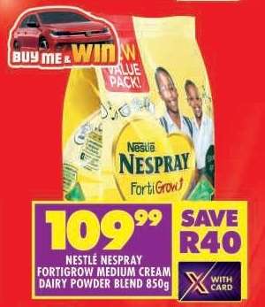 NESTLÉ NESPRAY FORTIGROW MEDIUM CREAM DAIRY POWDER BLEND 850g