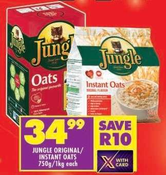 Jungle Original/Instant Oats 750g/1kg each